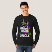 Cool Unicorn Uncle Unclecorn Mens  Fun Christmas T-shirt (Voorkant volledig)