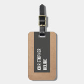 Cool Uniek Karton Grijze Streep Bagagelabel (Voorkant verticaal)