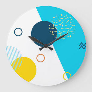 Cool, uniek, trendy, urban, Memphis illustratie Grote Klok