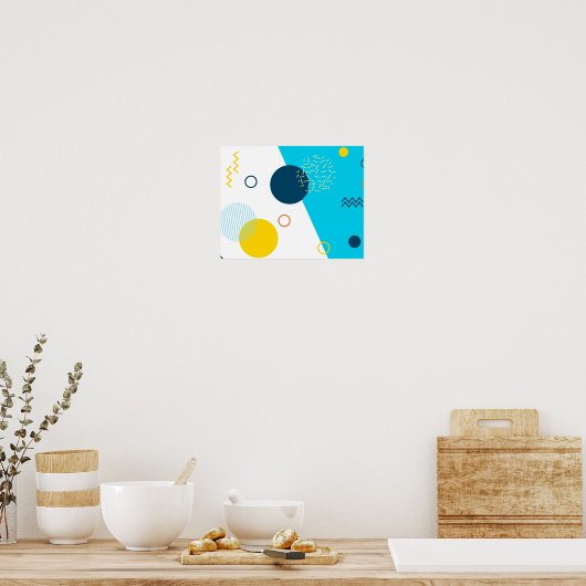 Cool, uniek, trendy, urban, Memphis illustratie Poster (Keuken)
