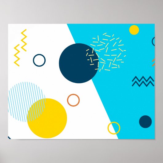 Cool, uniek, trendy, urban, Memphis illustratie Poster (Voorkant)