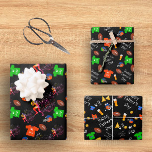 Cool & Unique Football Happy Vaderdag Inpakpapier Vel