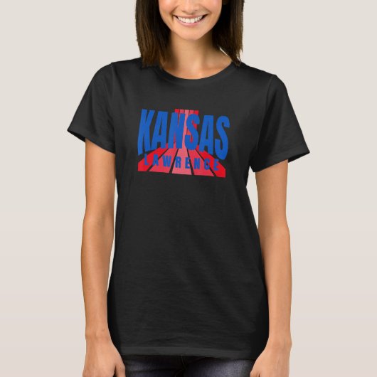 Cool Unique Lawrence Kansas BlueRed Fun Kansas Ret T-shirt (Voorkant)