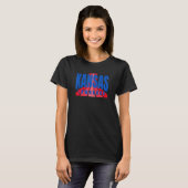 Cool Unique Lawrence Kansas BlueRed Fun Kansas Ret T-shirt (Voorkant volledig)