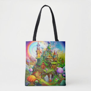 Cool Unique Magical Cute Colorful Fantasy Land Tote Bag