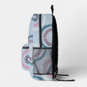 Cool Unique Roze en Blauw Monogram Initialen Bedrukte Rugzak (Rechts)