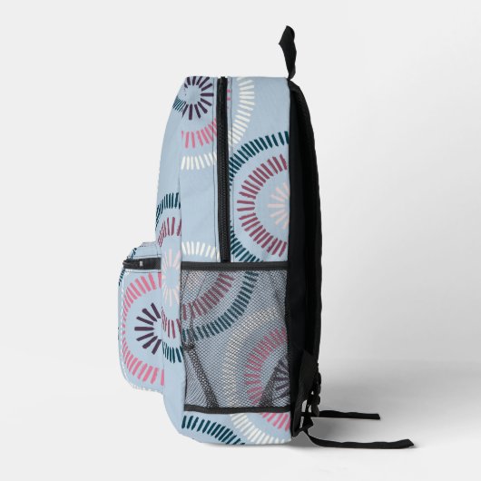 Cool Unique Roze en Blauw Monogram Initialen Bedrukte Rugzak (Rechts)