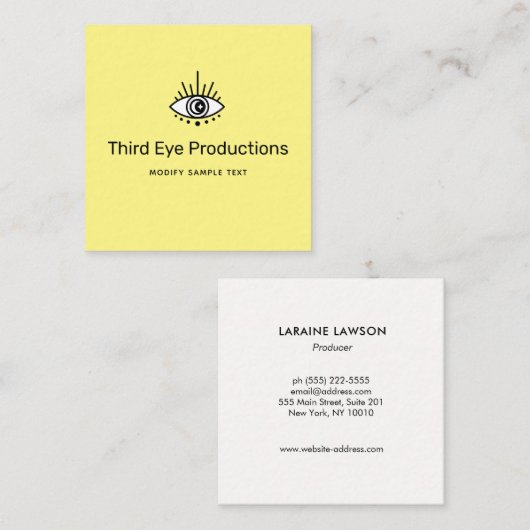 Cool Unique Third Eye Yellow Visitekaartje (Voorkant / Achterkant)