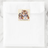 Cool unisex baby tiger bericht toevoegen vierkante sticker (Tas)