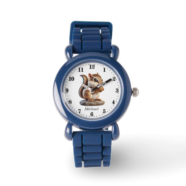 Cool unisex chipmunk naam toevoegen horloge (Voorkant)