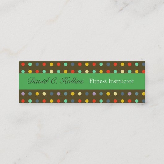 Cool Unisex Colorful Retro gedemonteerd Mini Visitekaartje (Voorkant)