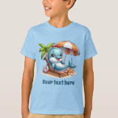 Cool unisex dolfijn voeg tekst strand kinder t-shirt (Voorkant)