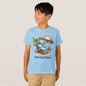 Cool unisex dolfijn voeg tekst strand kinder t-shirt (Voorkant volledig)