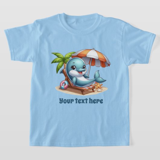Cool unisex dolfijn voeg tekst strand kinder t-shirt (Laagn)
