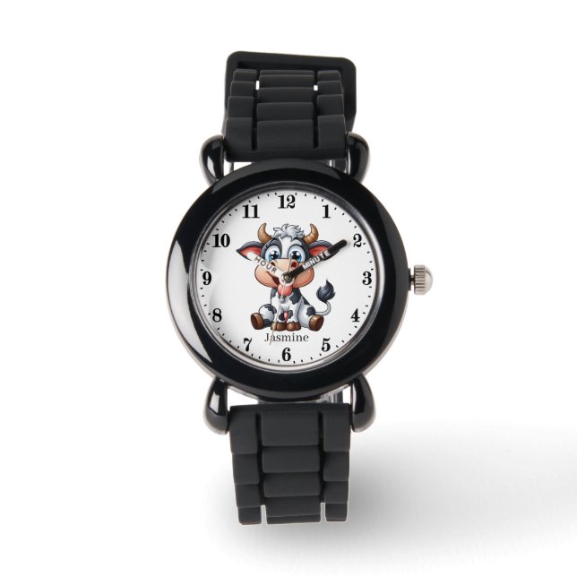 Cool unisex koe naam toevoegen horloge (Voorkant)