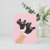 Cool Universe Roller Schaatsen Derby Skater Gift Briefkaart (Staand voorkant)