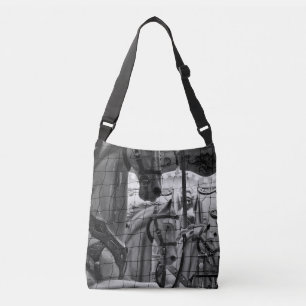 Cool, urban, moderne foto van paarden van carrouse crossbody tas
