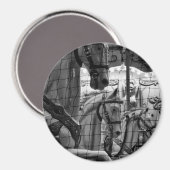 Cool, urban, moderne foto van paarden van carrouse magneet (Voorkant / Achterkant)