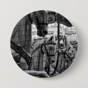 Cool, urban, moderne foto van paarden van carrouse ronde button 7,6 cm