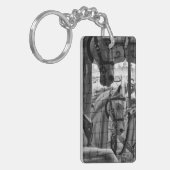 Cool, urban, moderne foto van paarden van carrouse sleutelhanger (Voorkant Links)