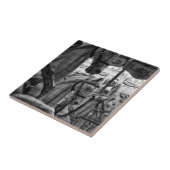 Cool, urban, moderne foto van paarden van carrouse tegeltje (Zijkant)