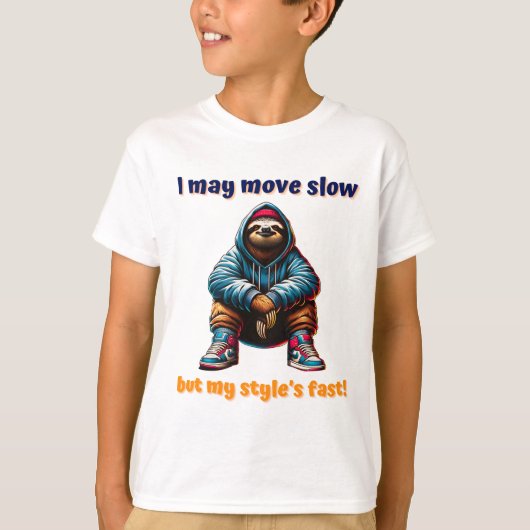 Cool Urban Sloth in Sneakers en Hoodie T-shirt (Voorkant)