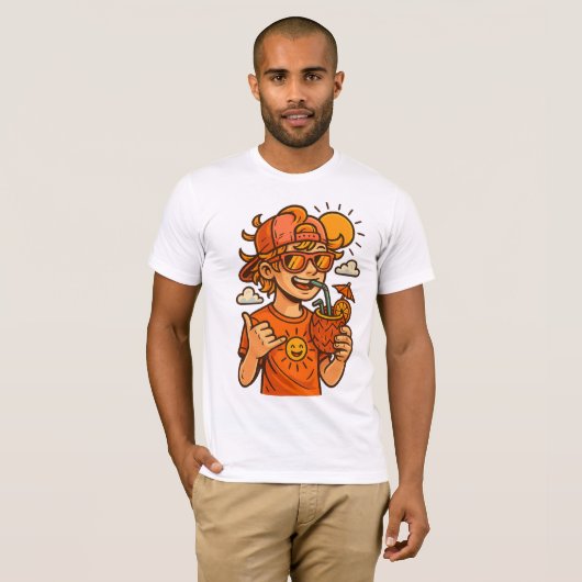 Cool Urban Summer Vibes T-shirt – Street Art Style (Voorkant volledig)