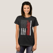 Cool US American Flag Semi Truck Driver 18 Wheeler T-shirt (Voorkant volledig)