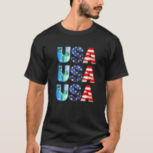 Cool Usa American Flag Patriotic op 4 juli Red Whi T-shirt