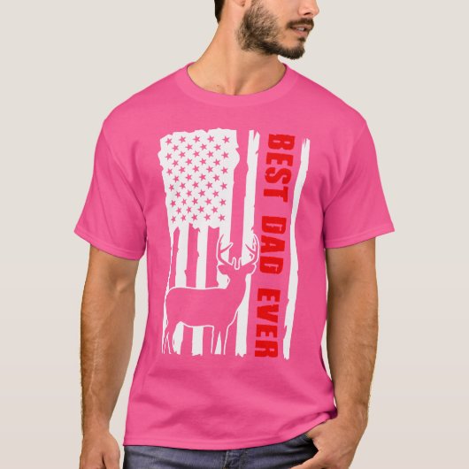 Cool USA Flag Beste Dad Deer Hunter Shirt H (Voorkant)