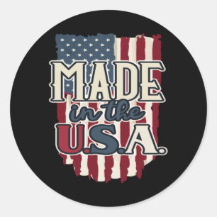 Cool USA Flag Design made in USA Ronde Sticker