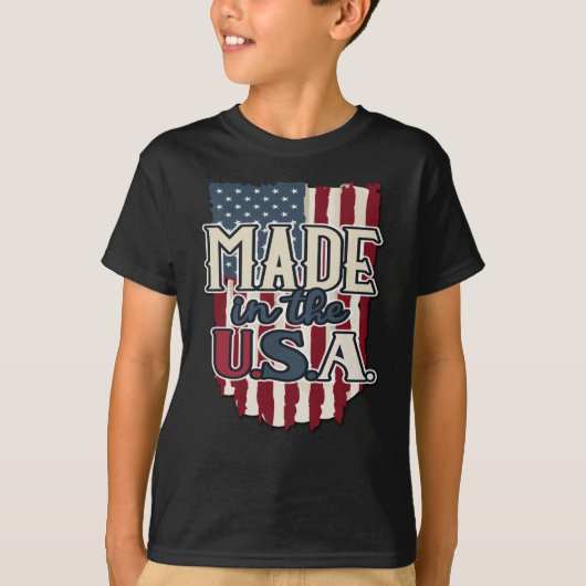 Cool USA Flag Design made in USA T-shirt (Voorkant)