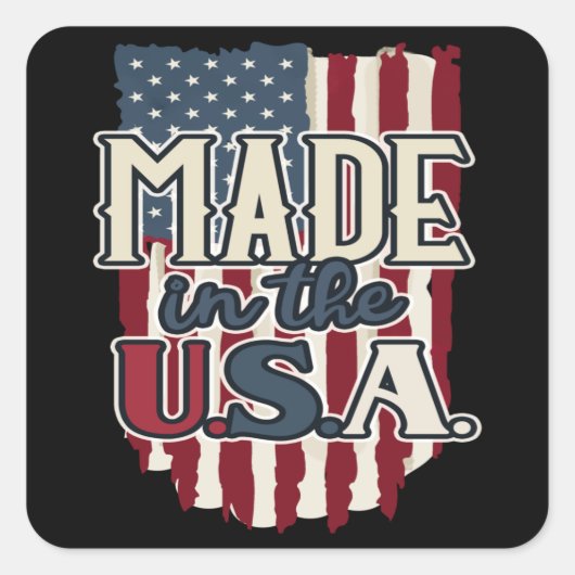Cool USA Flag Design made in USA Vierkante Sticker (Voorkant)