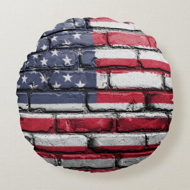 Cool USA Flag Design Rond Kussen (Voorkant)