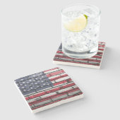 Cool USA Flag Design Stenen Onderzetter (Zijkant)