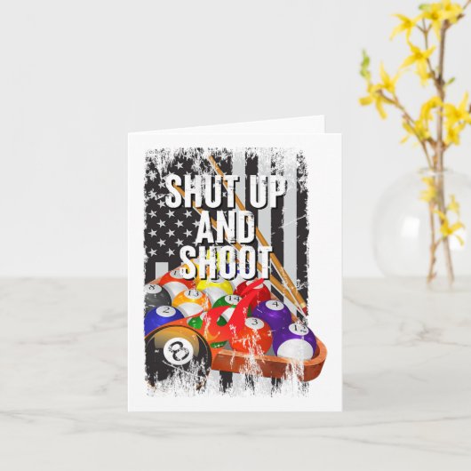 Cool USA Pool Biljart spel Quotes Zwijg en Sh Kaart (Gele Bloem)