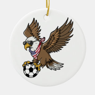 Cool USA Voetbal Adelaar Zonnebril Vintage Patriot Keramisch Ornament