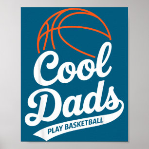 Cool vaders spelen basketbal vader illustratie poster