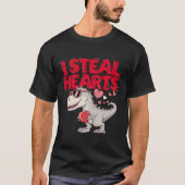Cool Valentijns's Dino - "Ik steel harten" T-shirt (Voorkant)