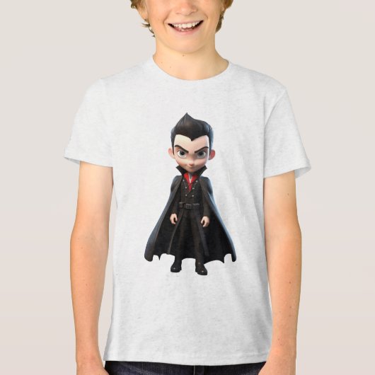 Cool Vampire Boy – Donkere en stijlvolle Kinder’ Tri-Blend Shirt (Voorkant)