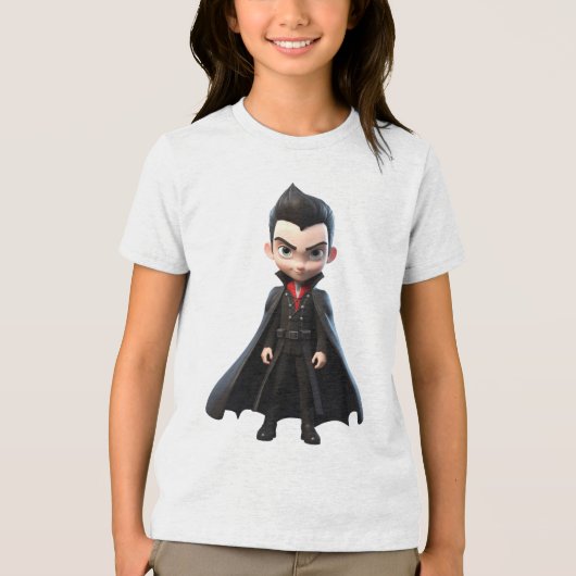 Cool Vampire Boy – Donkere en stijlvolle Kinder’ Tri-Blend Shirt (Voorkant)