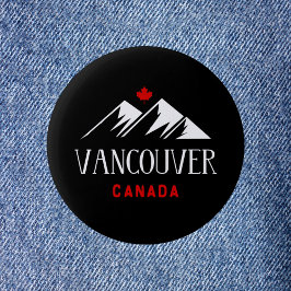 Cool Vancouver Canada bergen esdoorn blad donker Ronde Button 5,7 Cm