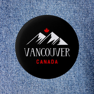 Cool Vancouver Canada bergen esdoorn blad donker Ronde Button 5,7 Cm