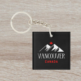 Cool Vancouver Canada bergen esdoorn blad donker Sleutelhanger