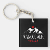 Cool Vancouver Canada bergen esdoorn blad donker Sleutelhanger (Voorkant)