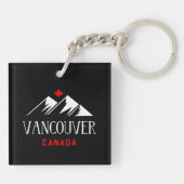 Cool Vancouver Canada bergen esdoorn blad donker Sleutelhanger (Achterkant)