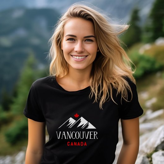 Cool Vancouver Canada bergen esdoorn blad donker T-shirt