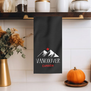 Cool Vancouver Canada bergen esdoorn blad donker Theedoek