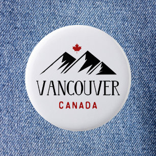 Cool Vancouver Canada Bergen Maple Leaf Ronde Button 5,7 Cm