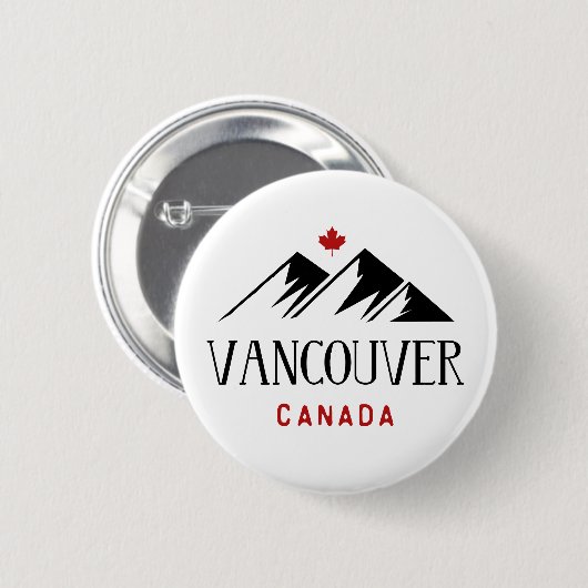 Cool Vancouver Canada Bergen Maple Leaf Ronde Button 5,7 Cm (Voorkant /achterkant)